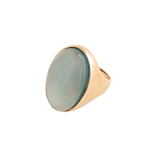 Agate Sky Blue Signet Ring