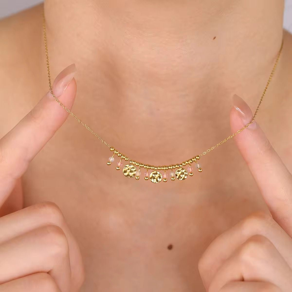 Candy Floss Coin Charm Necklace