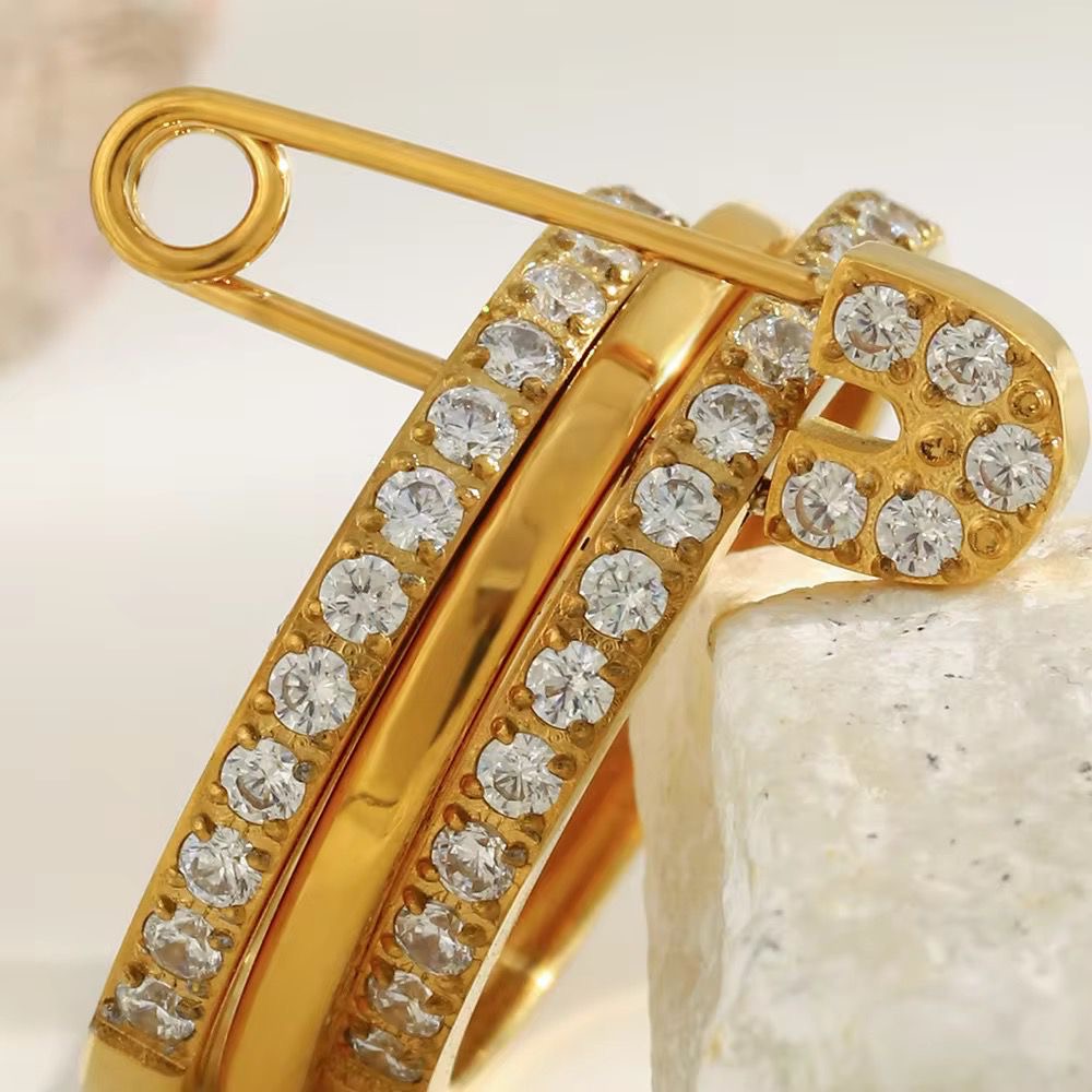 Pinned With Diamond Stack Ring