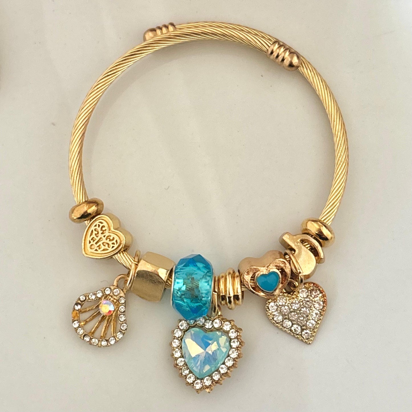 Zephyr Multi Charm Bracelet -Blue Lagoon