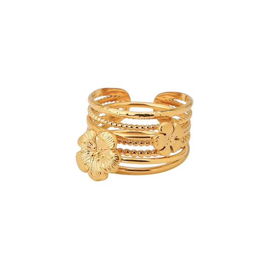 Flora Bloom Layers Stack-18K | Set Of Three