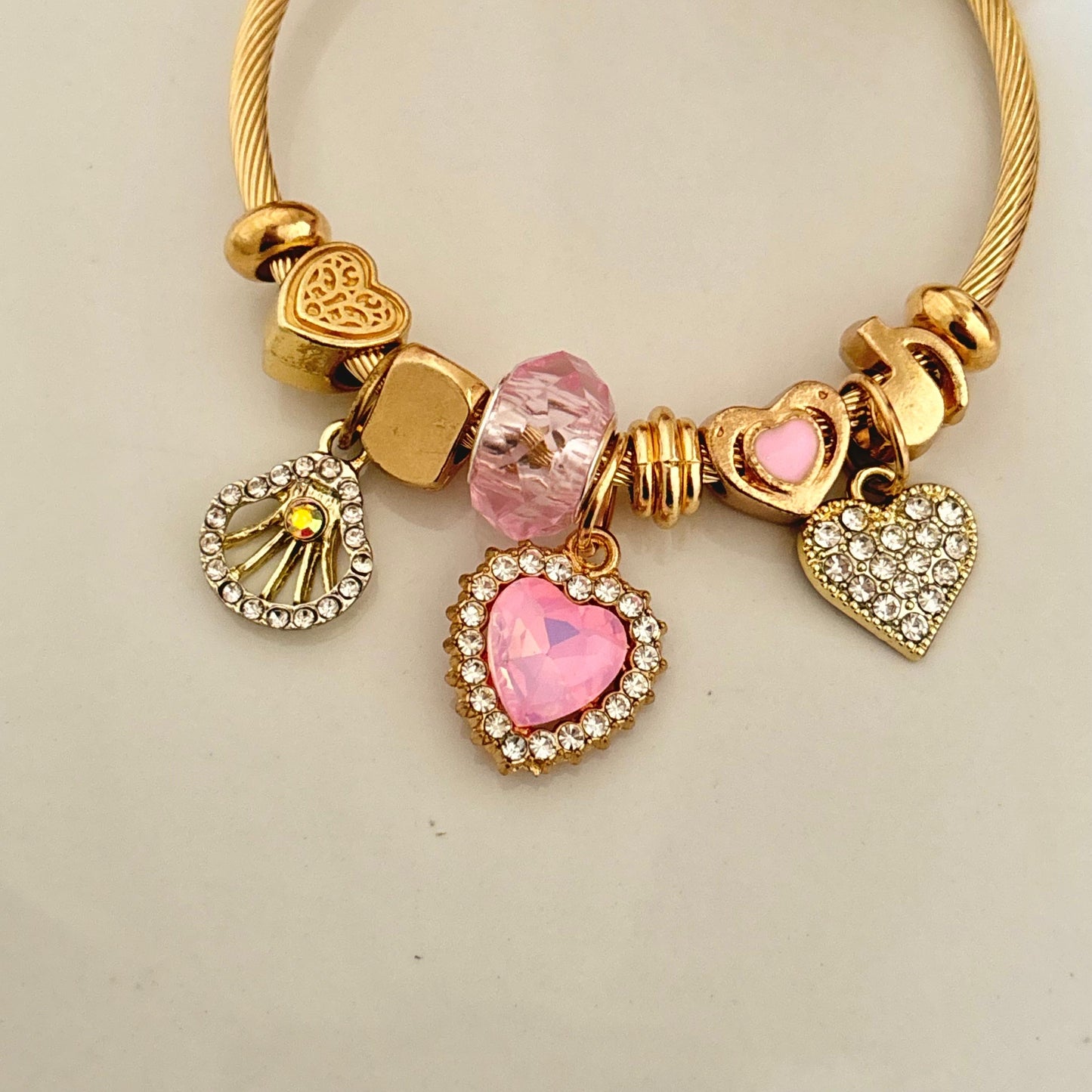 Zephyr Multi Charm Bracelet -Pink