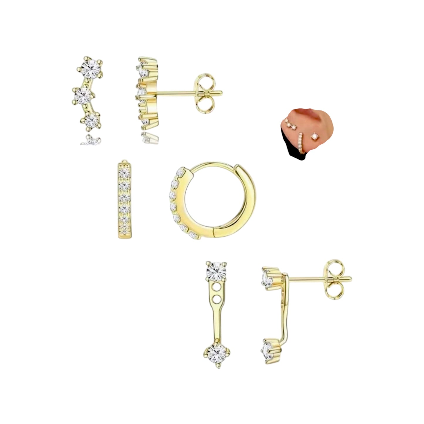 Galaxy Gleam Studs & Hoops Set -Set Of Three