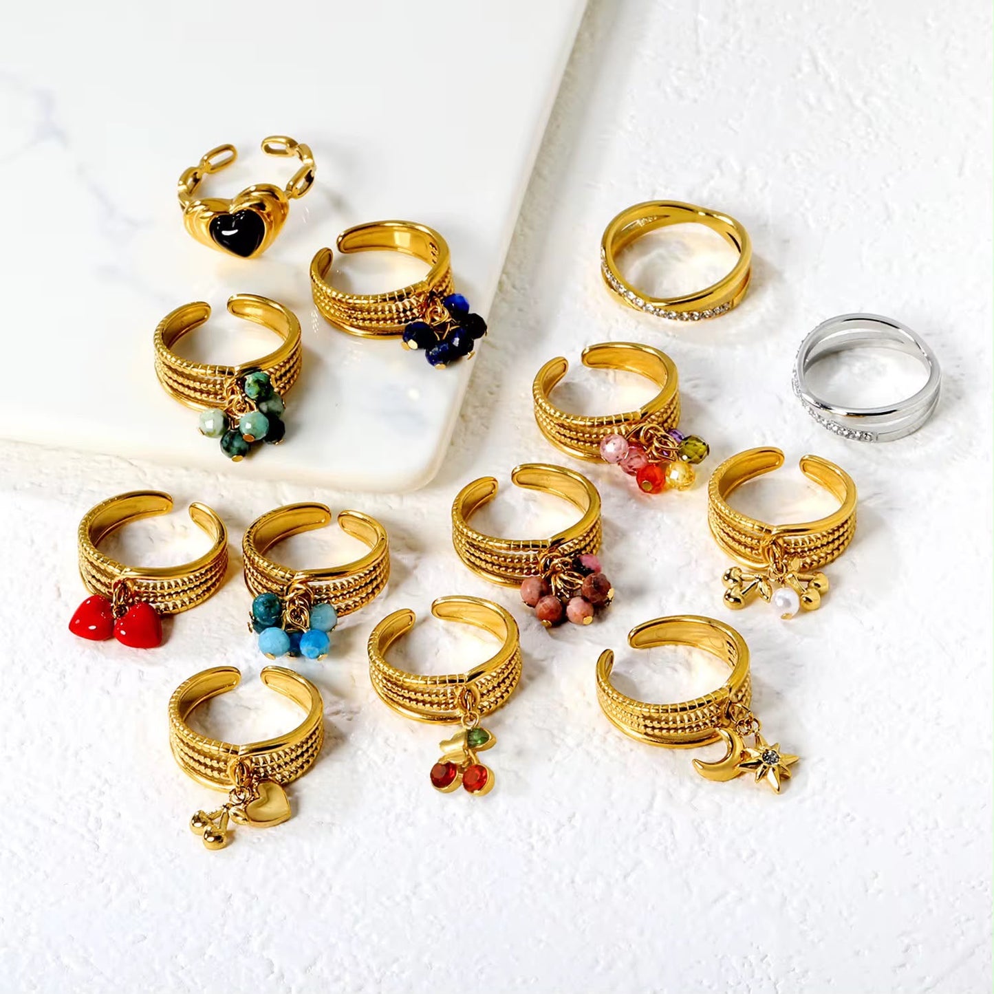 Millie Multi Charm Ring
