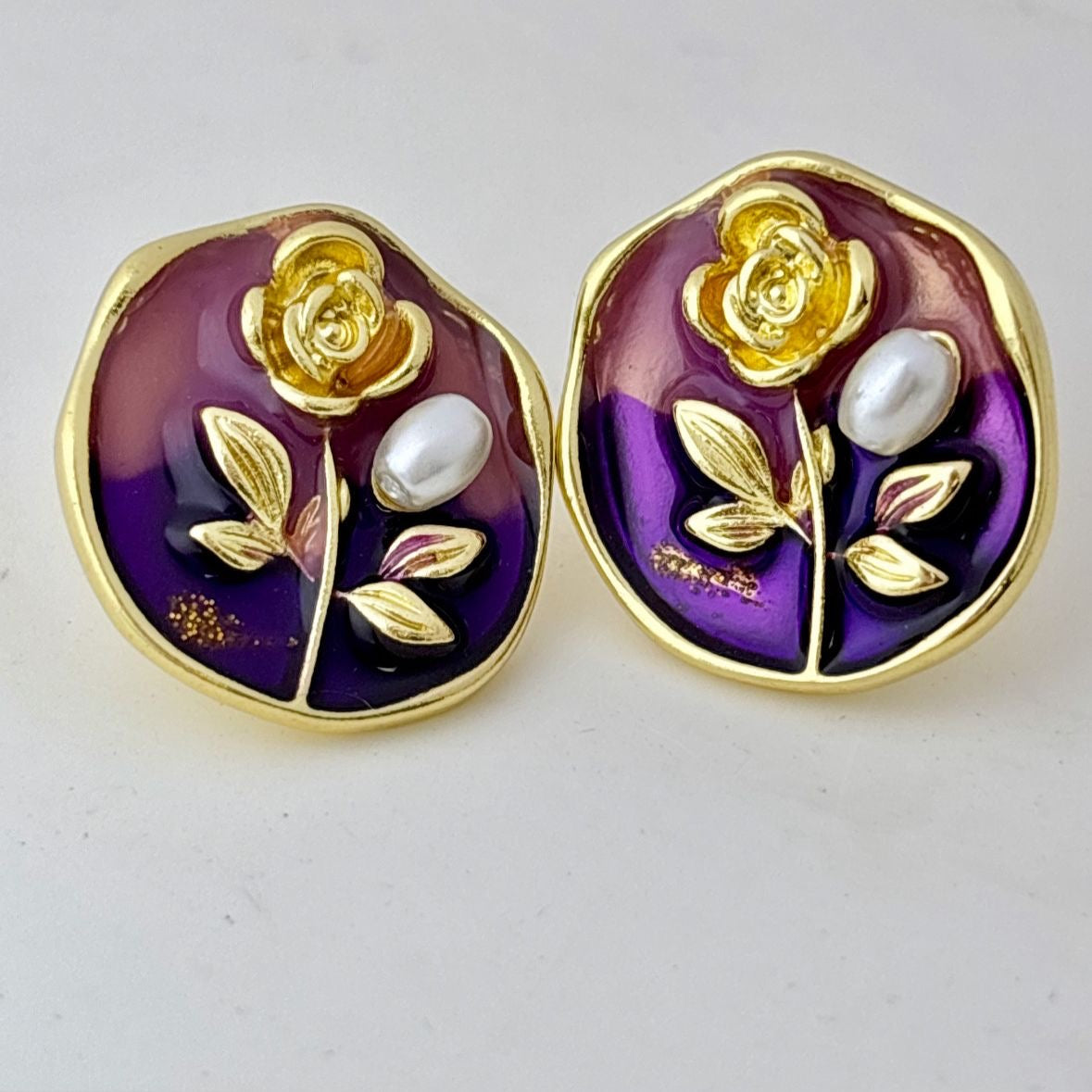 Enchanted Rose Studs -Midnight