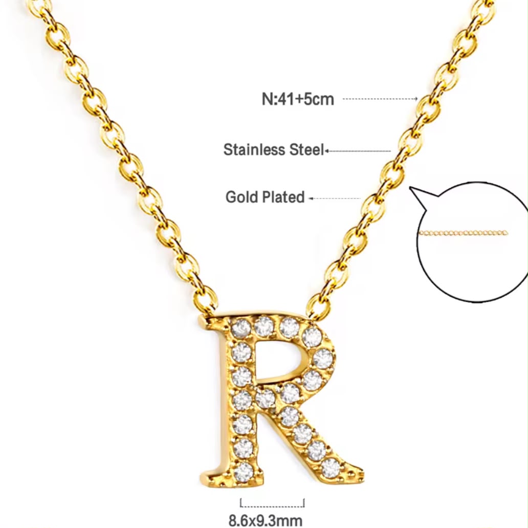Letter LUXE Initial Necklace
