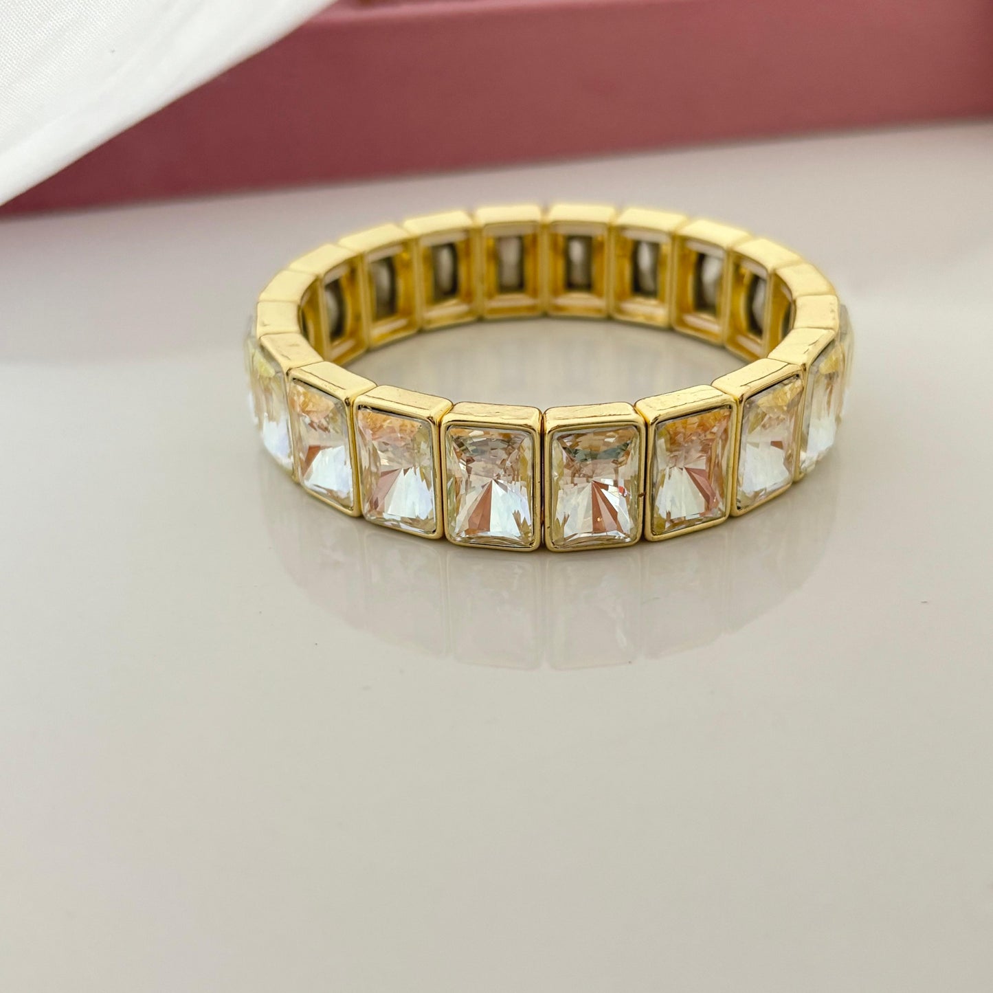 Luxurious Baguette Cluster Bracelet -Adjustable