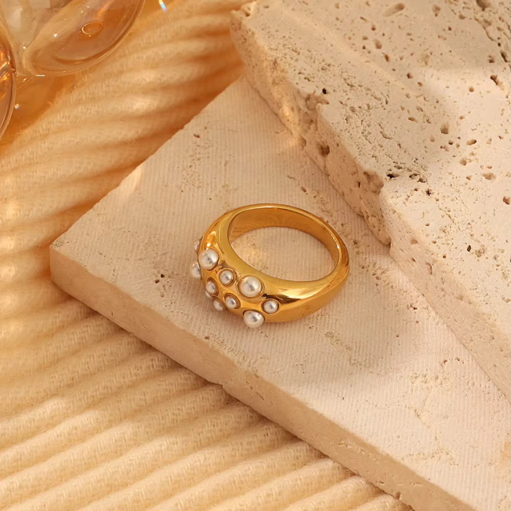 Pearl Dome Ring -Adjustable