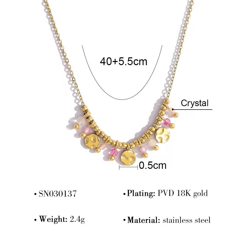 Candy Floss Coin Charm Necklace