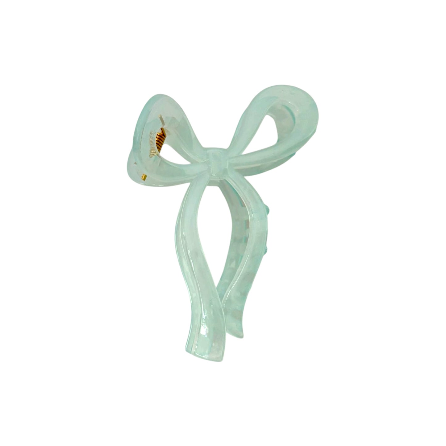 Marble Pastel Bow Claw Clip -Blue