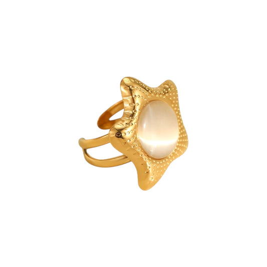 Twinkle Opal Signet Ring