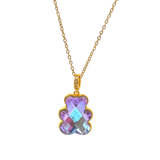 Glass Crystal Gummy Bear Necklace