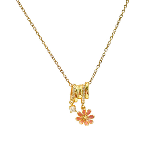 Daisy Florentine Charm Necklace -18K