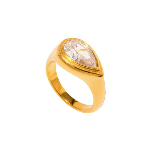 Luxury Pear Cut Signet Ring