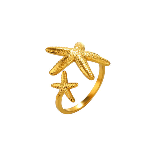 Starfish Stacked Ring -Gold