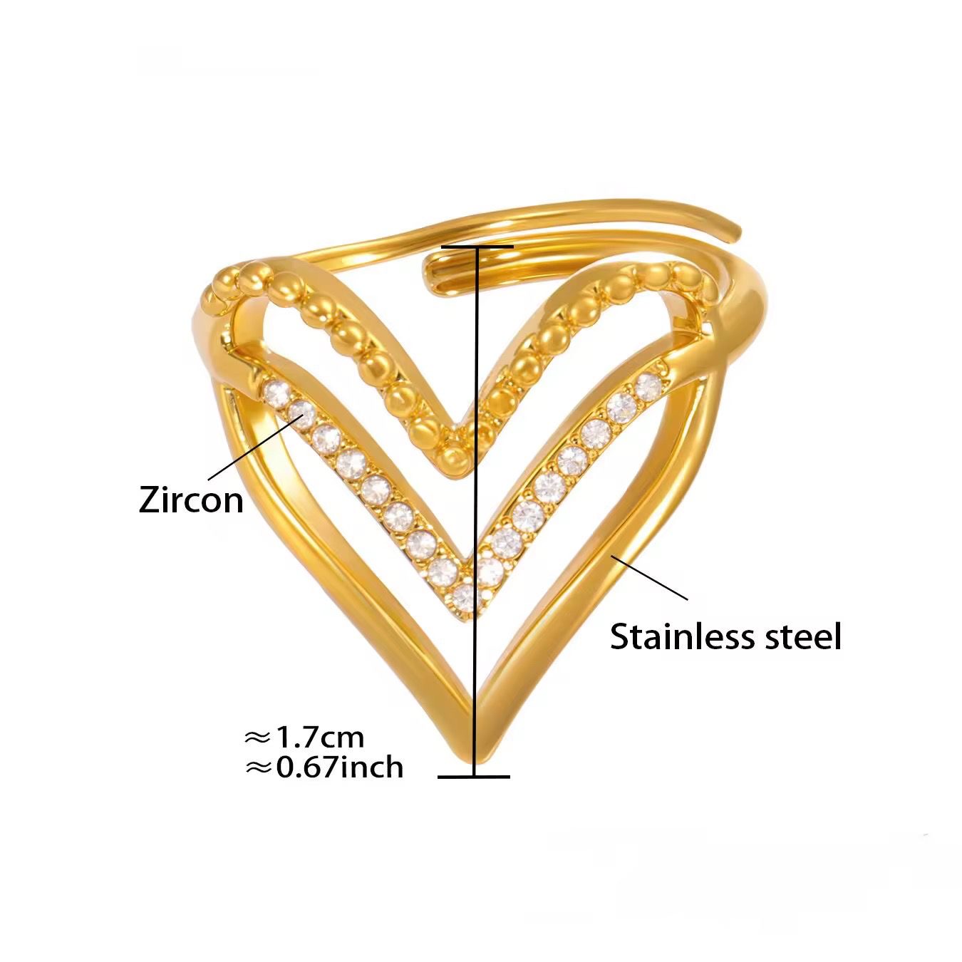 Sunset Heart Ring