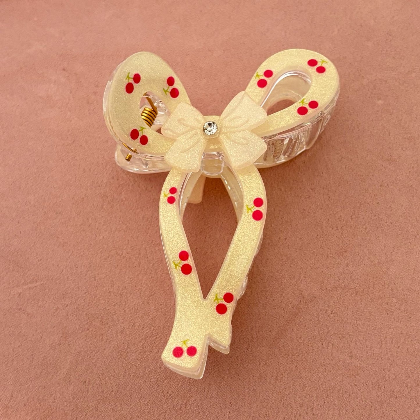 Princess Core Bow Claw Clip -Beige