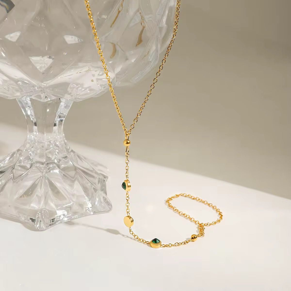 Serene Emerald Hand Chain