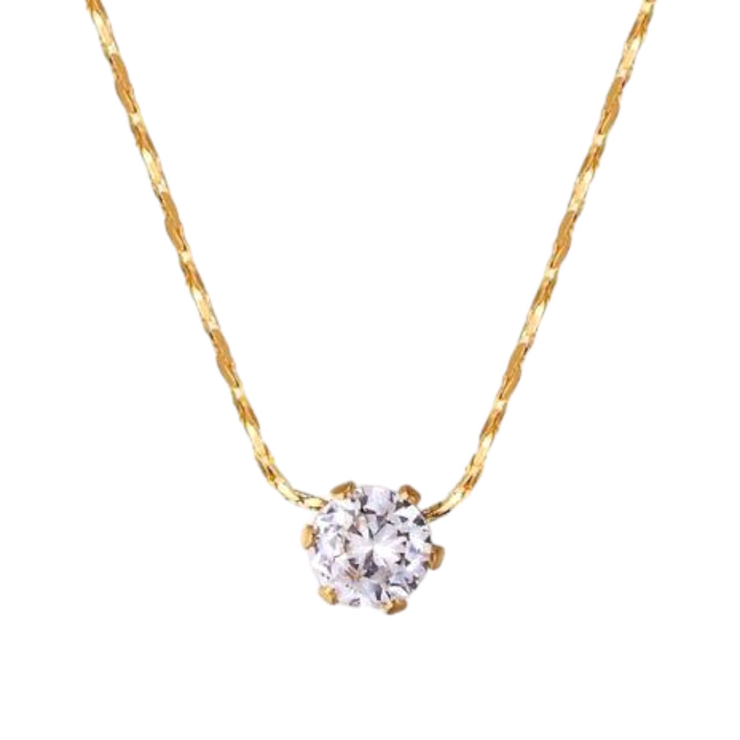 Diamond Solitaire 6 Claws Necklace