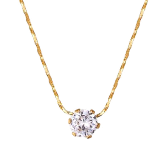 Diamond Solitaire 6 Claws Necklace