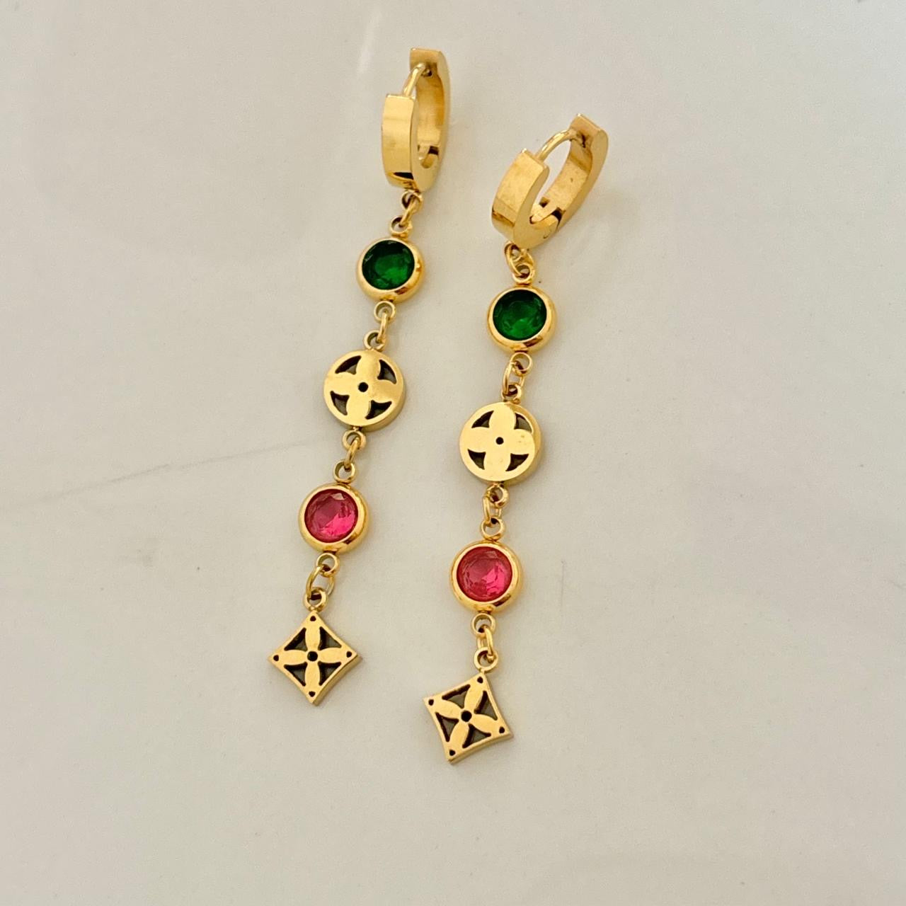 Multi Cz Drop Blossom Earrings -18K