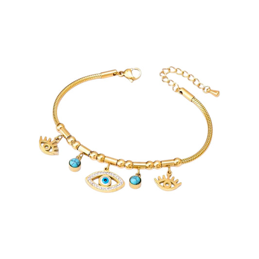 Evil Eye Turquoise Charm Bracelet