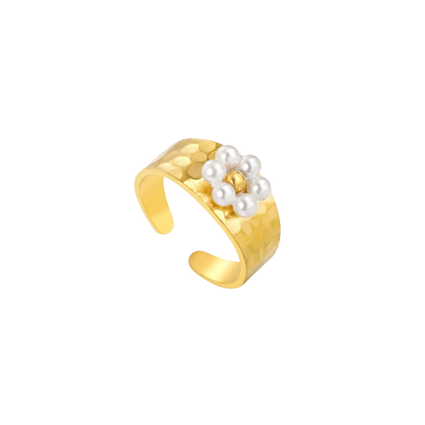 Perle Daisy Hammered Ring