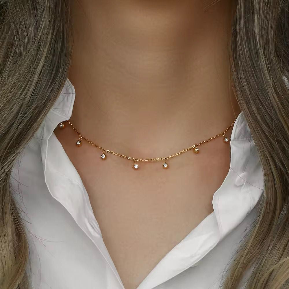 Dainty Cz Charm Necklace