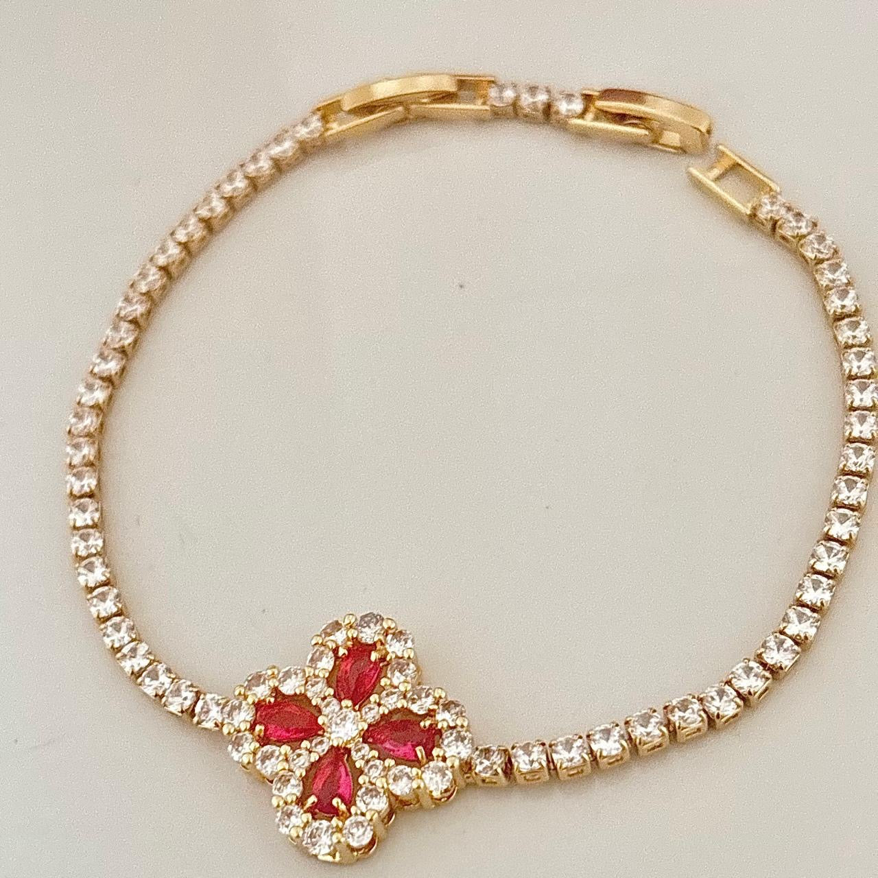Dynasty Pink Cz Tennis Bracelet