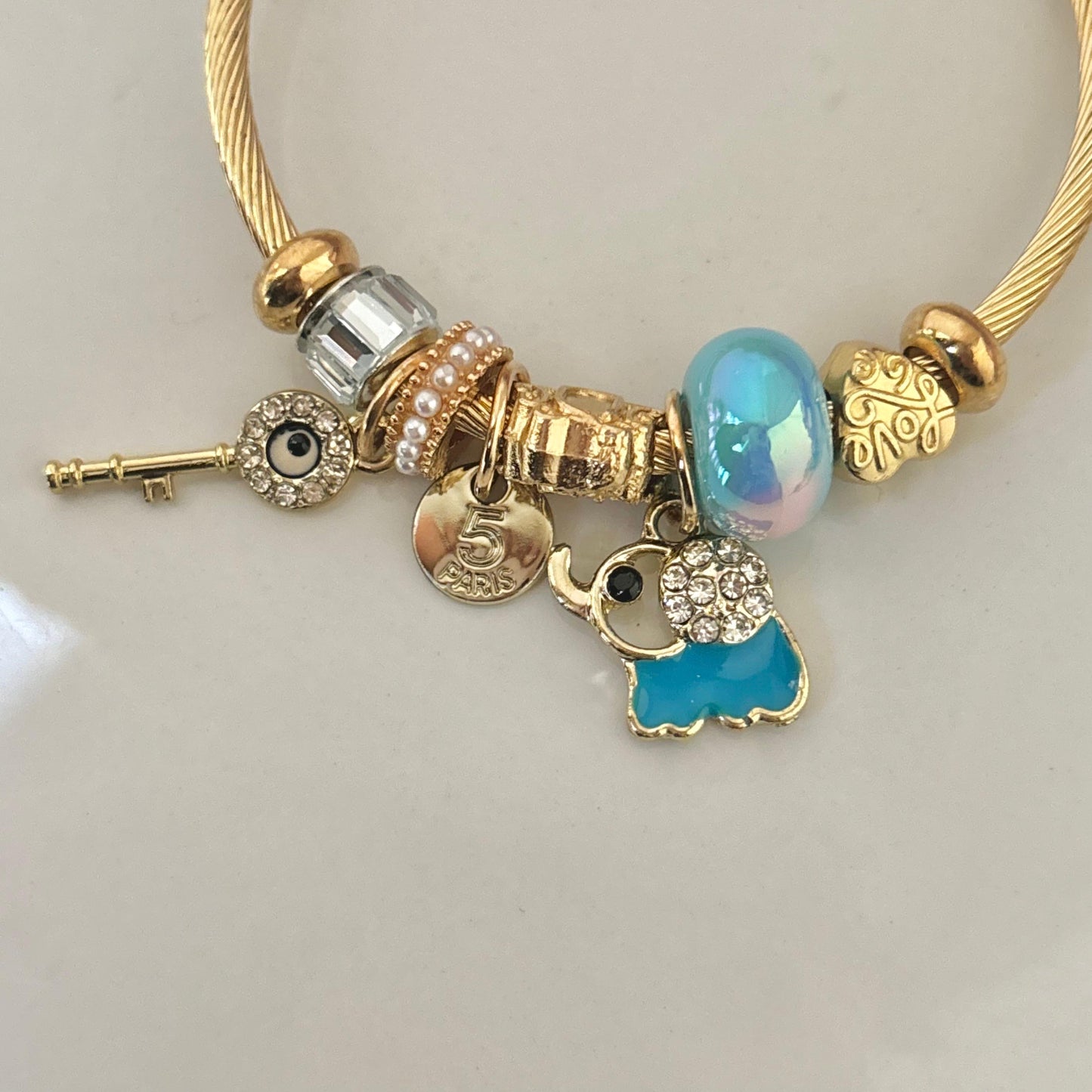 Pixie Multi Charm Bracelet -Blue