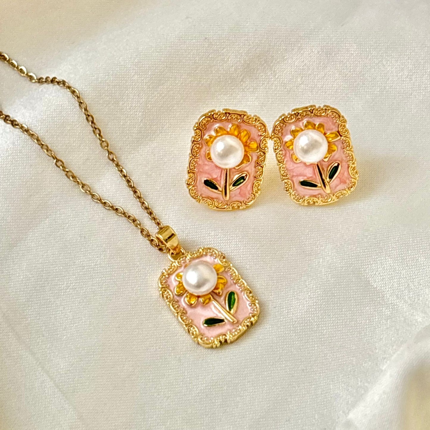 Blushing Bloom Flora Set -Hand Painted