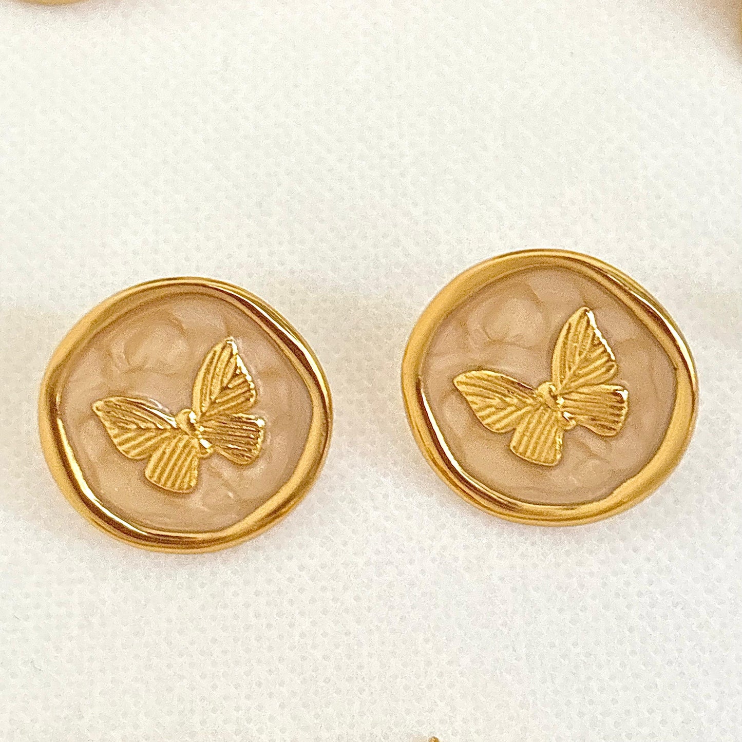 Fairycore Flutter Studs -18K | Champagne