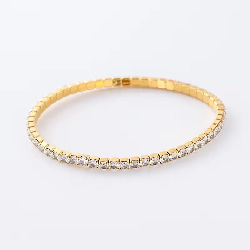 Luxe Slim Tennis Bracelet-18K | Adjustable