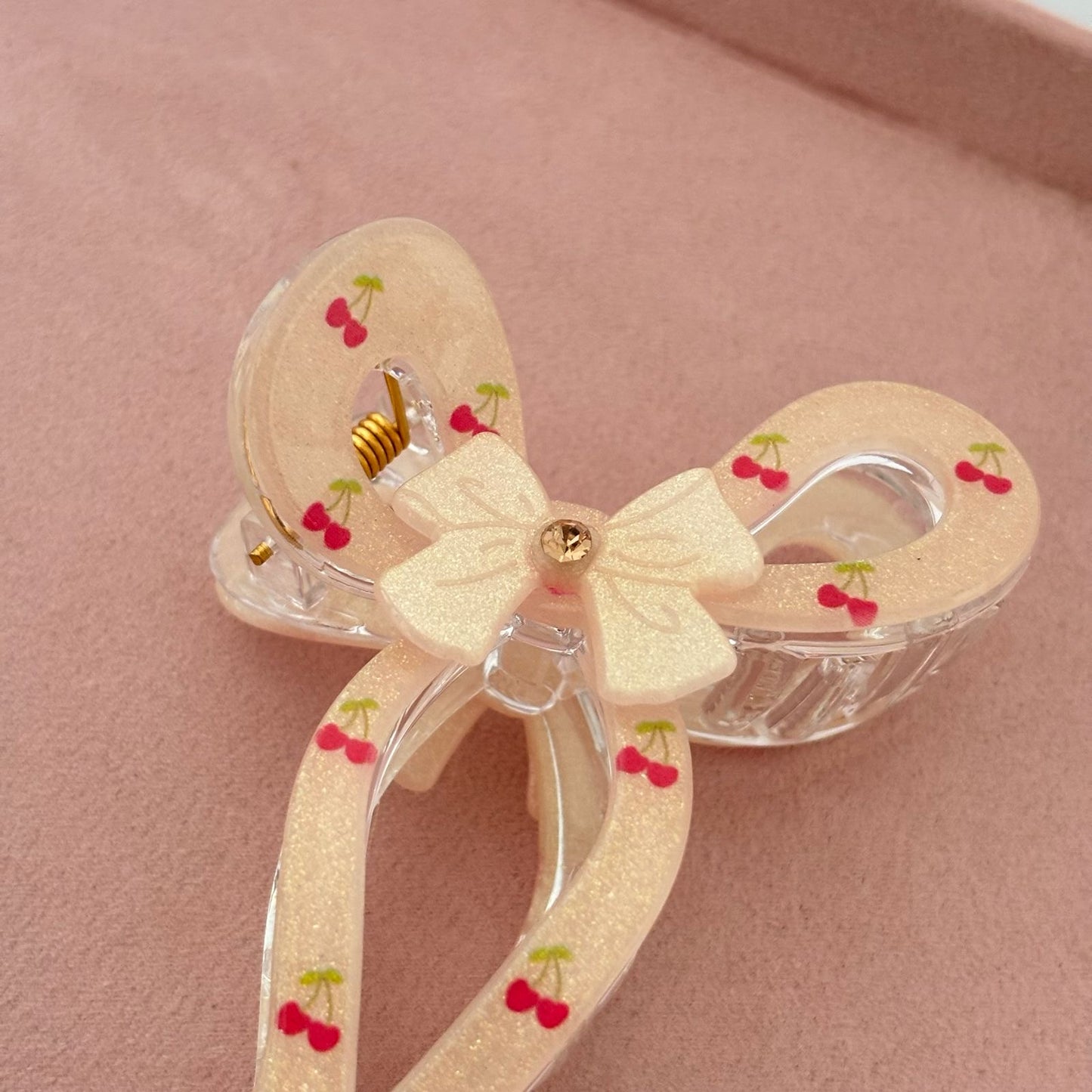 Princess Core Bow Claw Clip -Peach