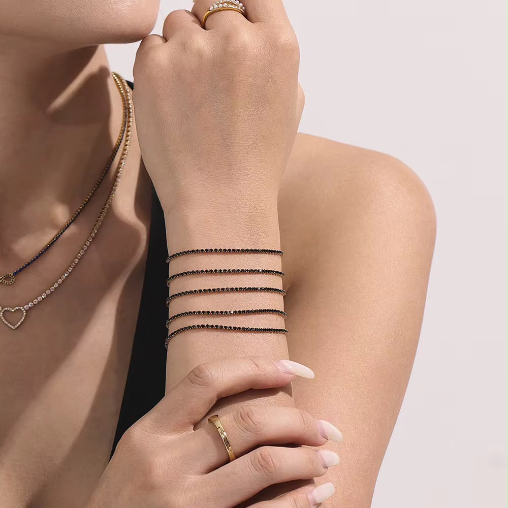 Black Petite Tennis Bracelet