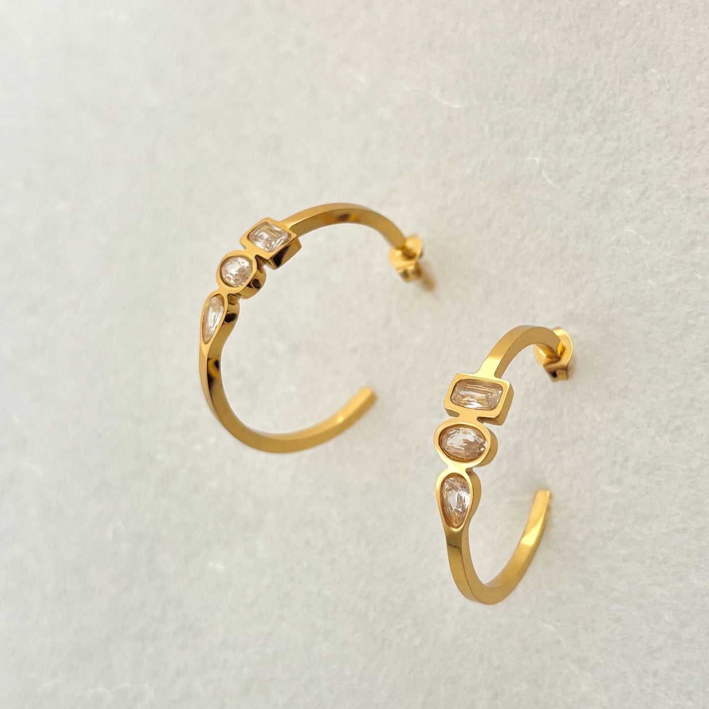 Tri Gemma Hoops
