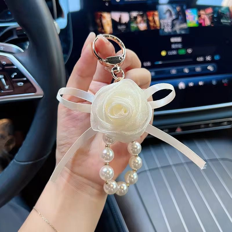 Rosa Pearl Bag Charm XKeychain