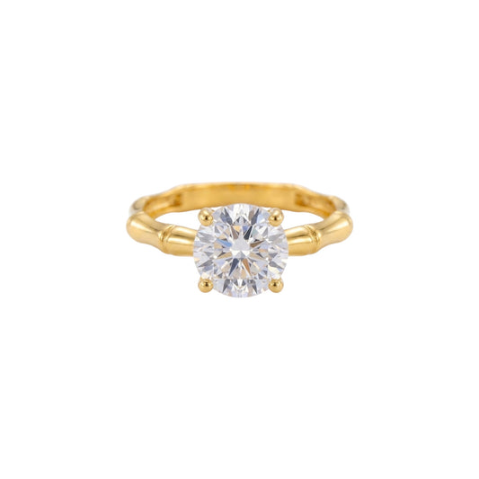 Bamboo Solitaire Ring