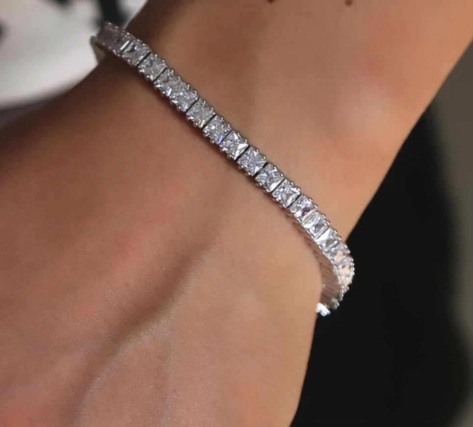 Diamanté Tennis Square Cut Bracelet