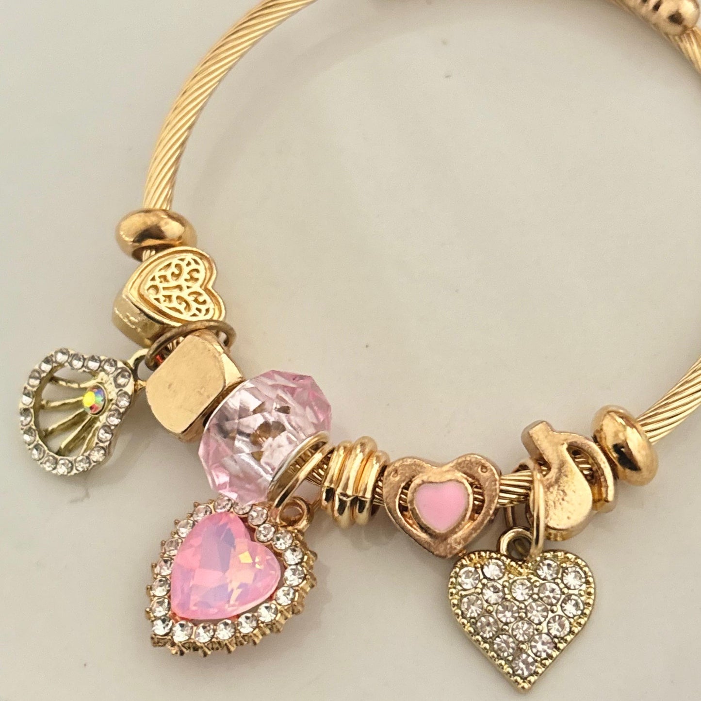 Zephyr Multi Charm Bracelet -Pink