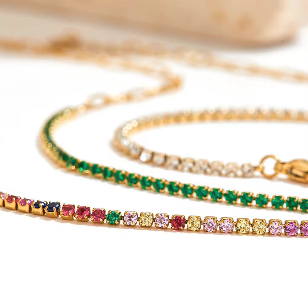 Missy Diamante X Link Anklet -Multi