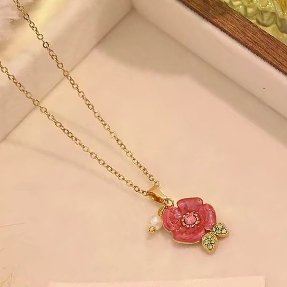 Pink Rose Necklace