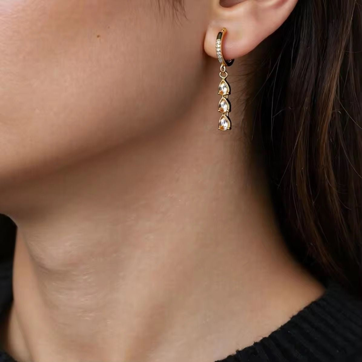 Dew Drop Chandelier Hoops
