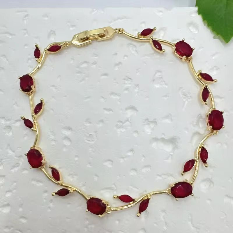Ruby Rosé Vine Bracelet