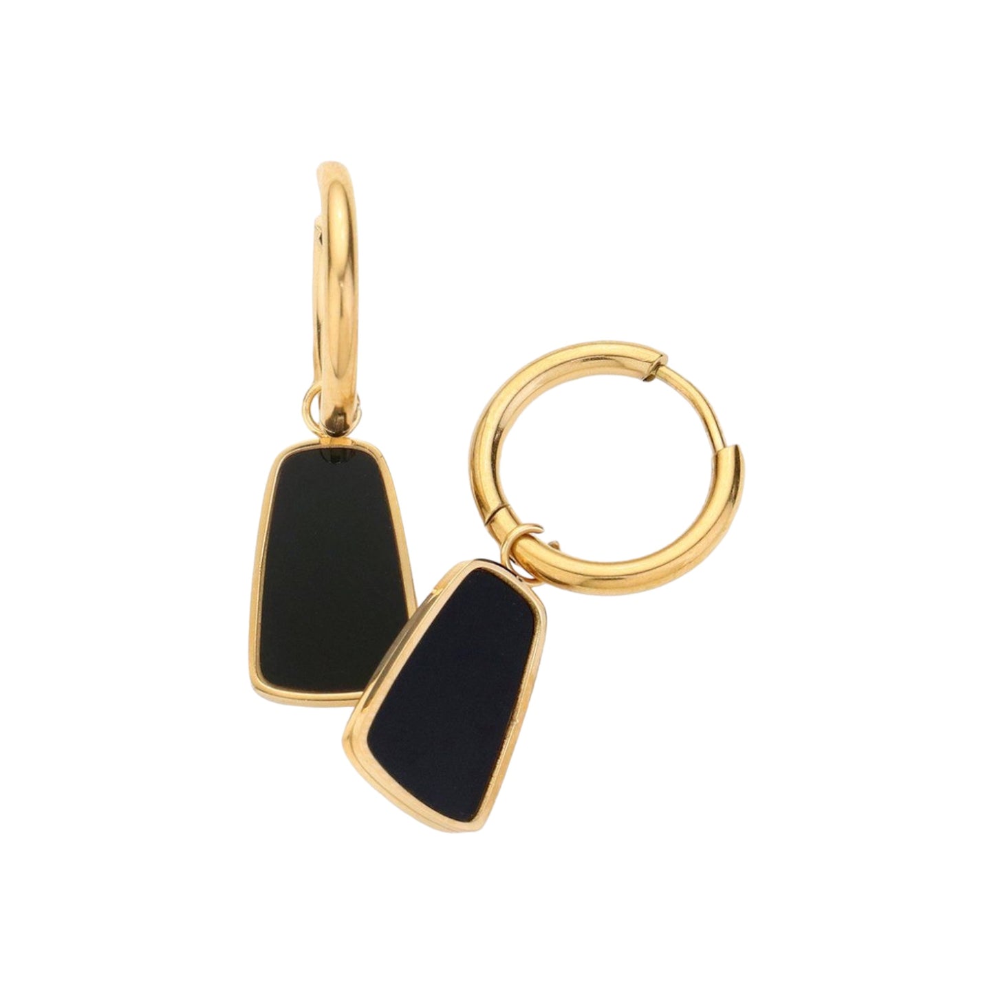 Arabella Black Two Ways Hoops -18K