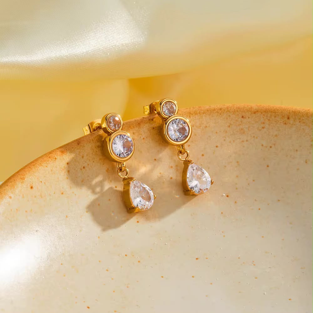 Amour Diamond Drop Studs