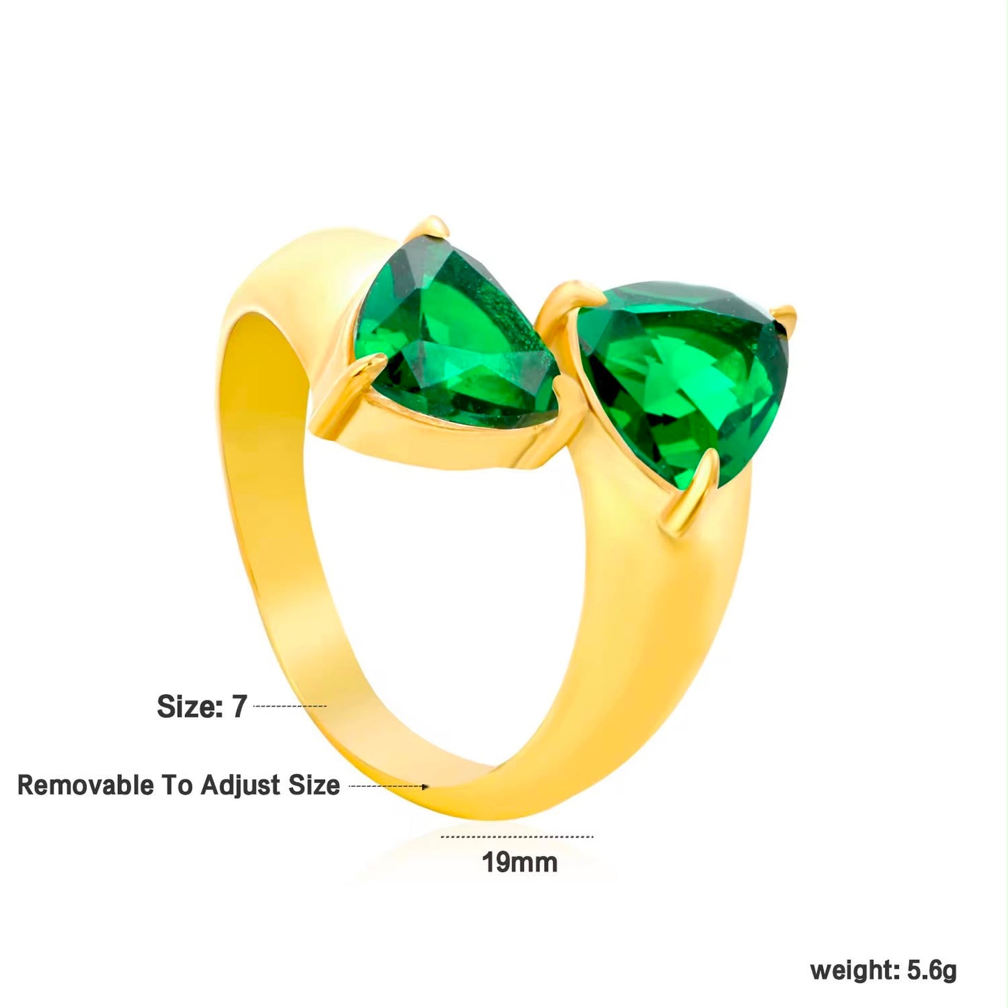 Emerald Trillion Ring