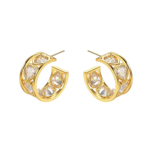 Lover Girl Hoops -4A Cz Stones