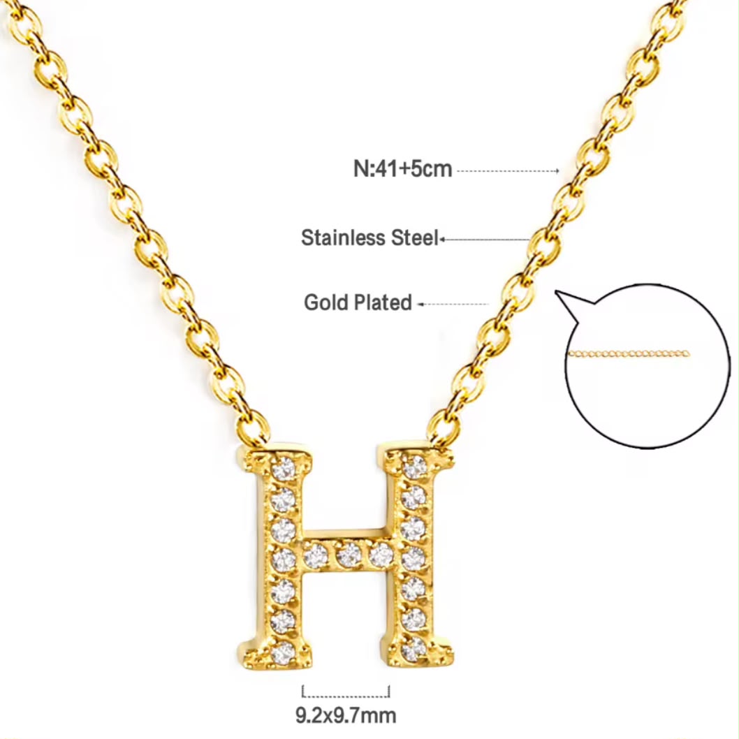Letter LUXE Initial Necklace
