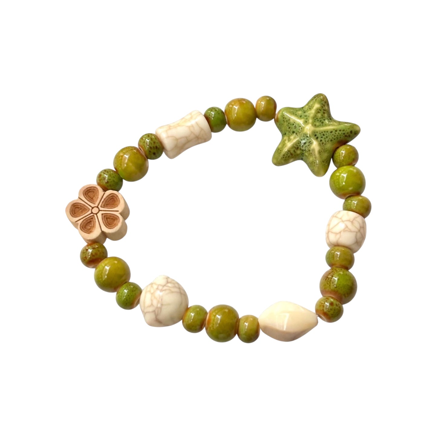 Matcha Star Beaded Bracelet